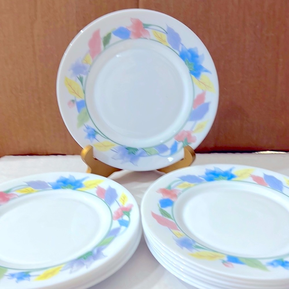 4PC Arcopal France Salad Plate 8” Diameter. Made in France. Beautiful.